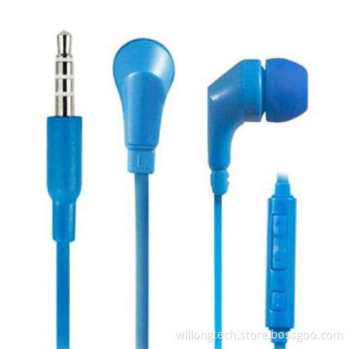 Blue ear-buds noise-cancelling with mic